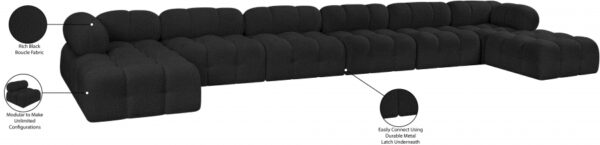 Ames 204" Boucle Fabric Upholstered 8pc. Modular Sectional