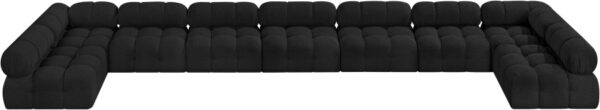 Ames 204" Boucle Fabric Upholstered 9pc. Modular Sectional