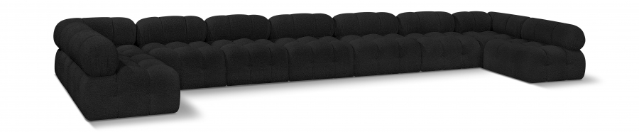 Ames 204" Boucle Fabric Upholstered 9pc. Modular Sectional