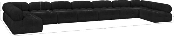 Ames 204" Boucle Fabric Upholstered 9pc. Modular Sectional