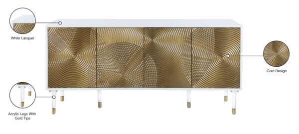 Bellissimo Lacquer Finish And Acrylic Sideboard / Buffet