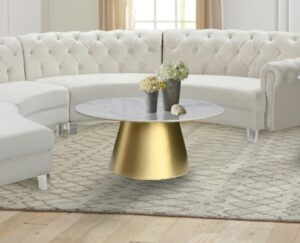 Sorrento Marble Top And Metal Base Coffee Table