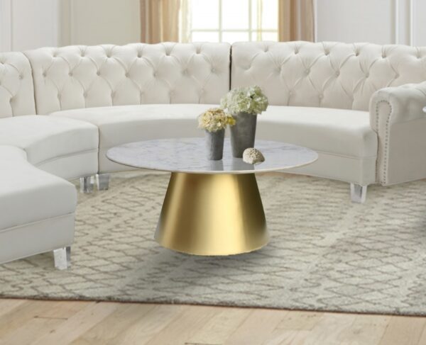 Sorrento Marble Top And Metal Base Coffee Table