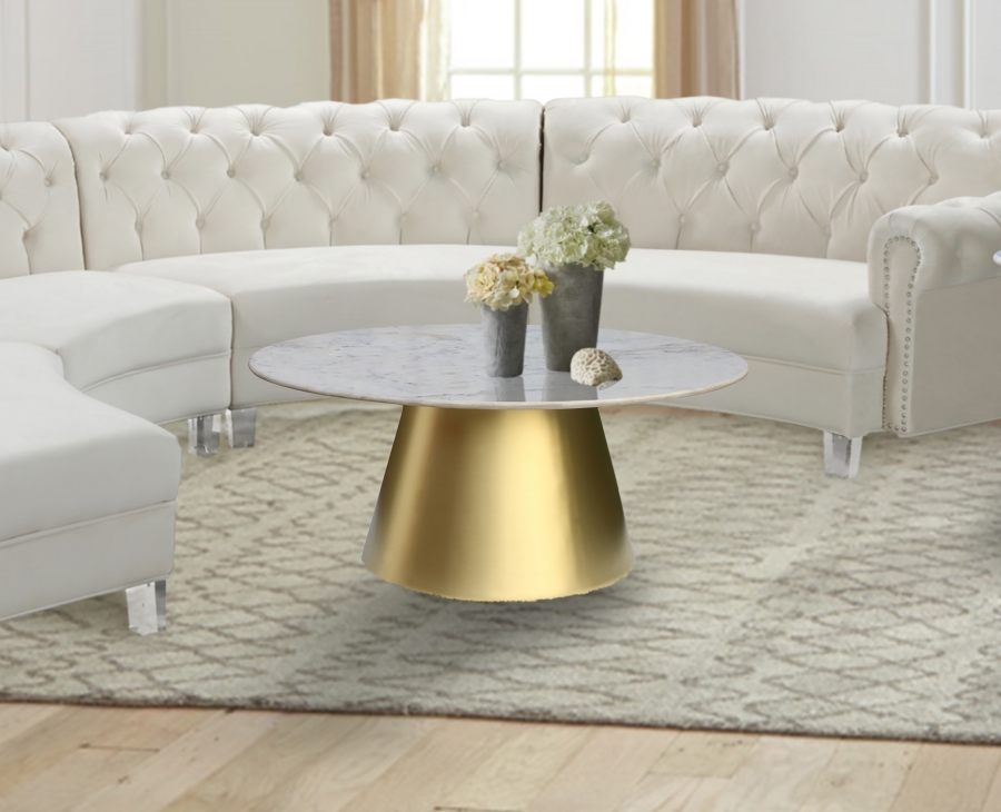 Sorrento Marble Top And Metal Base Coffee Table