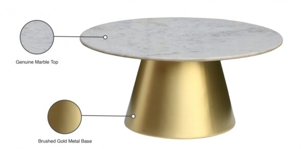 Sorrento Marble Top And Metal Base Coffee Table