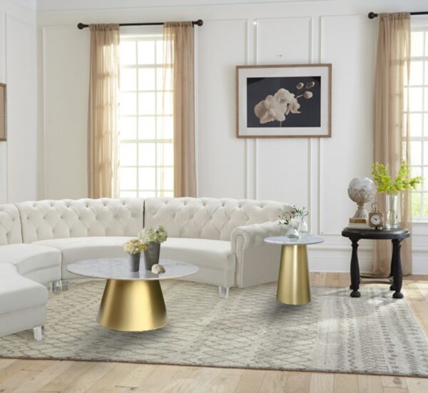 Sorrento Marble Top And Metal Base Coffee Table