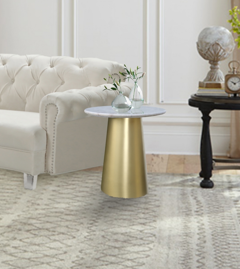Sorrento Marble Top And Metal Base End / Side Table