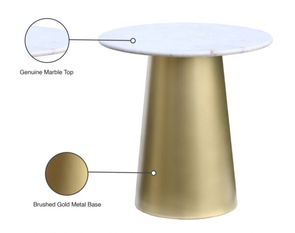 Sorrento Marble Top And Metal Base End / Side Table