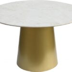 Sorrento 50" Marble Top And Metal Base Dining Table