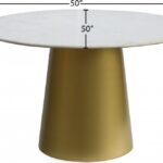 Sorrento 50" Marble Top And Metal Base Dining Table