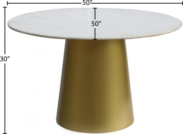 Sorrento 50" Marble Top And Metal Base Dining Table