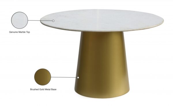 Sorrento 50" Marble Top And Metal Base Dining Table