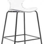 Clarion Lucite Seat And Metal Base Counter Stool