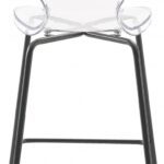 Clarion Lucite Seat And Metal Base Counter Stool