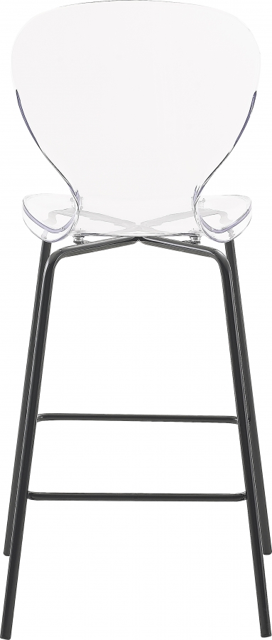 Clarion Lucite Seat And Metal Base Counter Stool