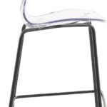 Clarion Lucite Seat And Metal Base Counter Stool