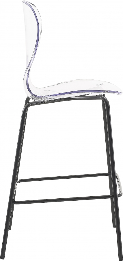 Clarion Lucite Seat And Metal Base Counter Stool