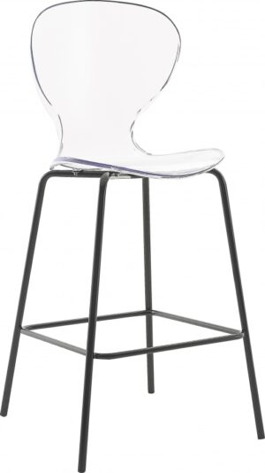 Clarion Lucite Seat And Metal Base Counter Stool