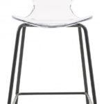 Clarion Lucite Seat And Metal Base Counter Stool