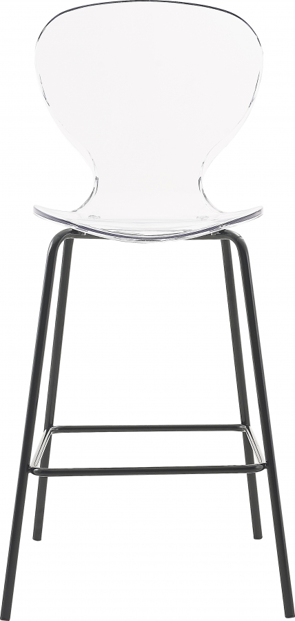 Clarion Lucite Seat And Metal Base Counter Stool