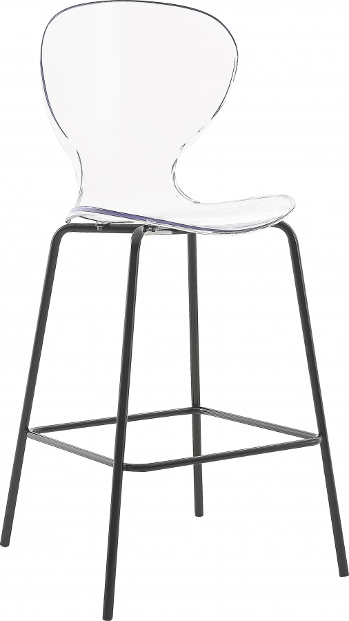 Clarion Lucite Seat And Metal Base Counter Stool