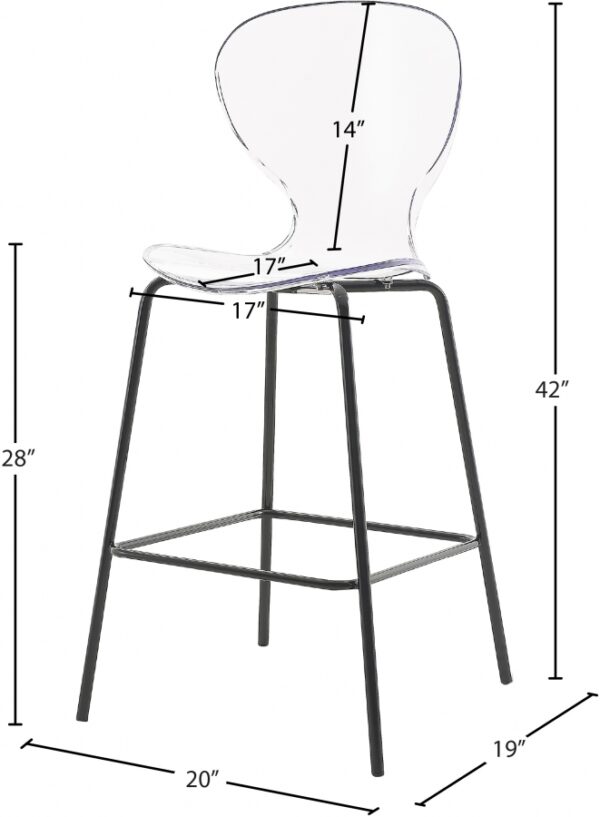 Clarion Lucite Seat And Metal Base Counter Stool