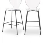 Clarion Lucite Seat And Metal Base Counter Stool