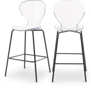 Clarion Lucite Seat And Metal Base Counter Stool