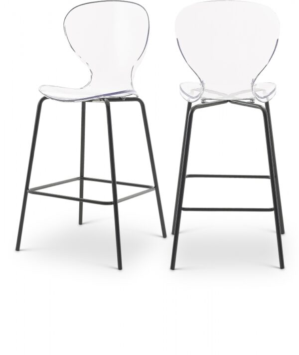Clarion Lucite Seat And Metal Base Counter Stool