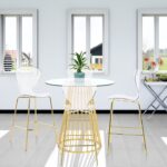 Clarion Lucite Seat And Metal Base Counter Stool