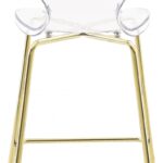 Clarion Lucite Seat And Metal Base Counter Stool