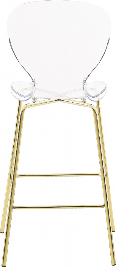Clarion Lucite Seat And Metal Base Counter Stool