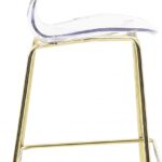 Clarion Lucite Seat And Metal Base Counter Stool