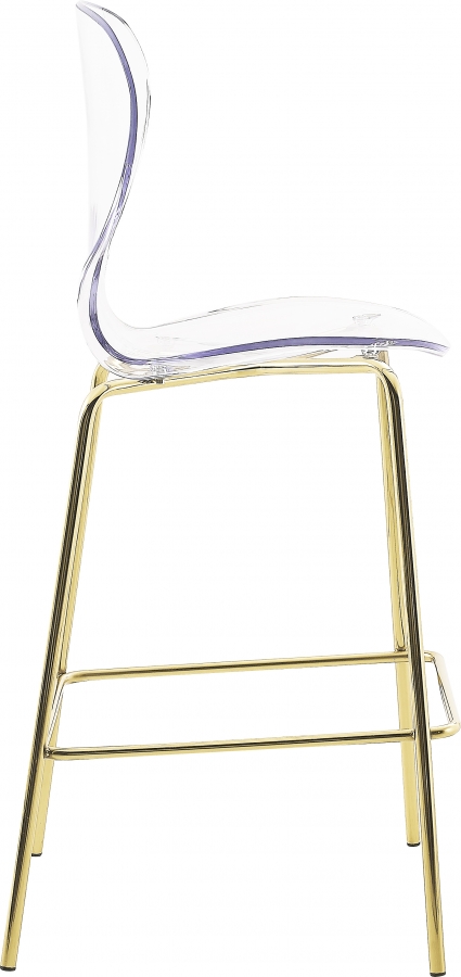 Clarion Lucite Seat And Metal Base Counter Stool
