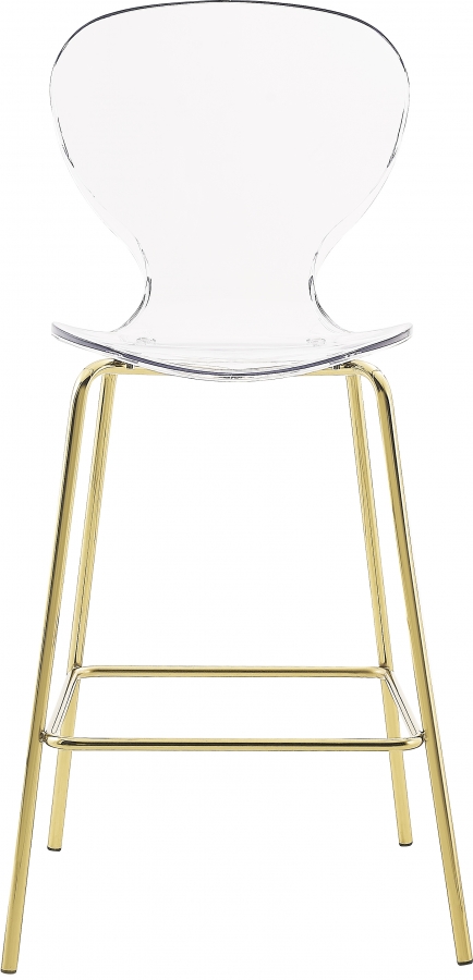 Clarion Lucite Seat And Metal Base Counter Stool