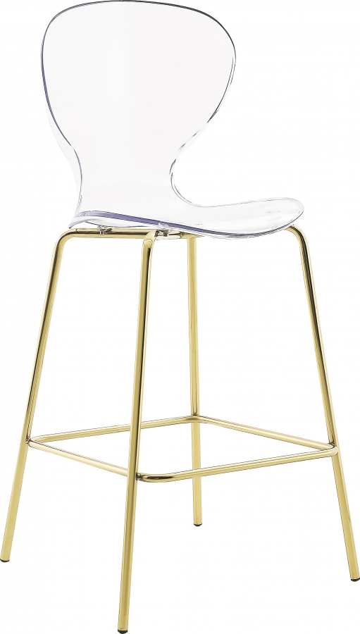 Clarion Lucite Seat And Metal Base Counter Stool