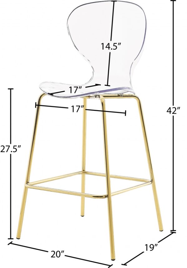 Clarion Lucite Seat And Metal Base Counter Stool