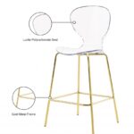 Clarion Lucite Seat And Metal Base Counter Stool