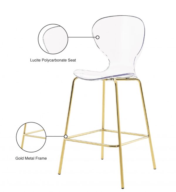 Clarion Lucite Seat And Metal Base Counter Stool