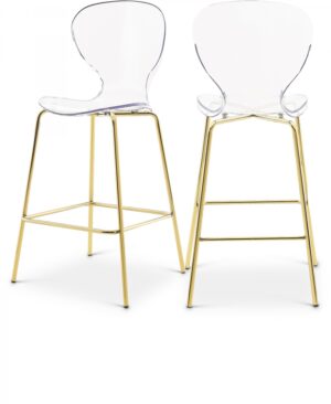 Clarion Lucite Seat And Metal Base Counter Stool