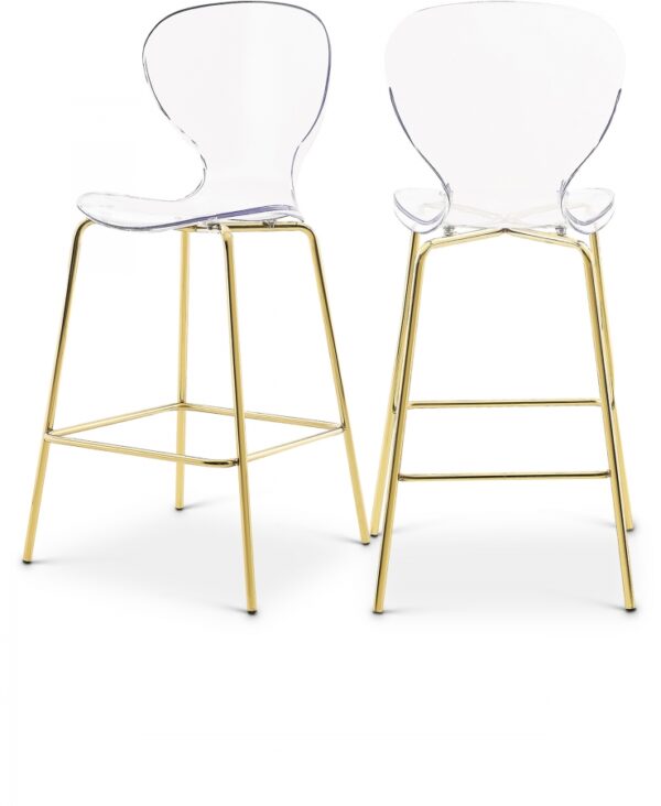 Clarion Lucite Seat And Metal Base Counter Stool