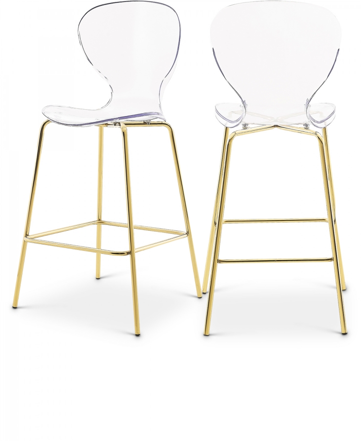 Clarion Lucite Seat And Metal Base Counter Stool