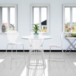 Clarion Lucite Seat And Metal Base Counter Stool