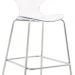 Clarion Lucite Seat And Metal Base Counter Stool