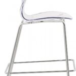 Clarion Lucite Seat And Metal Base Counter Stool