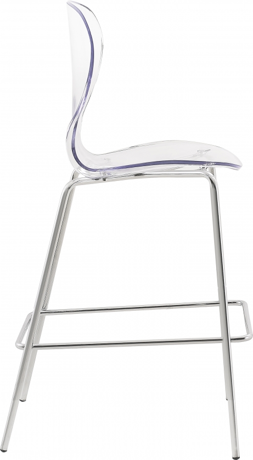 Clarion Lucite Seat And Metal Base Counter Stool