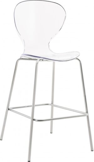 Clarion Lucite Seat And Metal Base Counter Stool