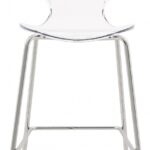 Clarion Lucite Seat And Metal Base Counter Stool