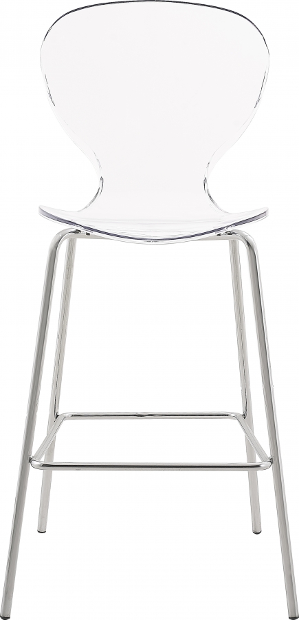 Clarion Lucite Seat And Metal Base Counter Stool