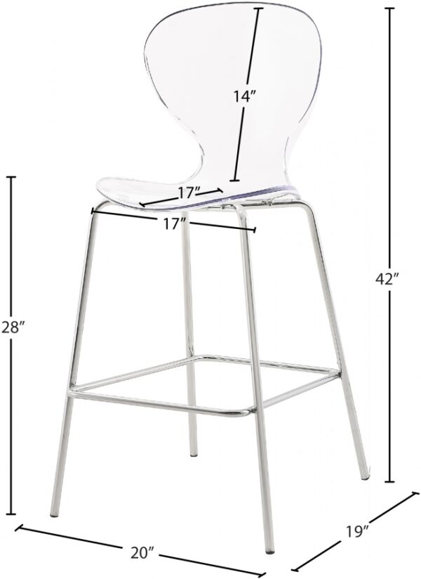 Clarion Lucite Seat And Metal Base Counter Stool